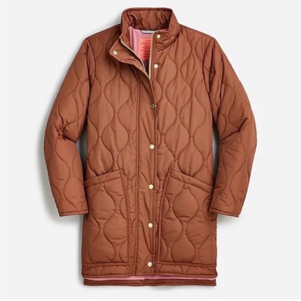 J Crew Signature Puffer Jacket Tan Sz Small